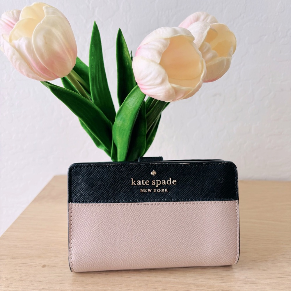 Kate Spade Black and Pink Women's Wallet - Picture 1 of 10